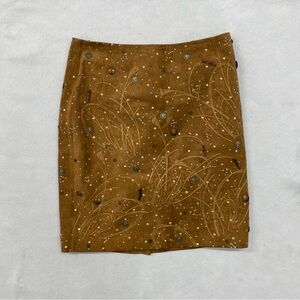 Vintage Oscar De La Renta Suede Skirt 6